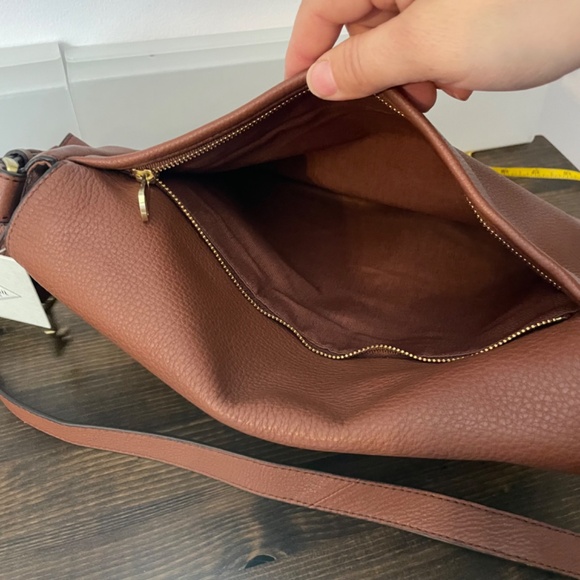 Fossil peyton large double flap Crossbody Brown - Picture 6 of 9